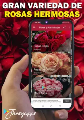 Flores y Rosas Rojas imágenes android App screenshot 13